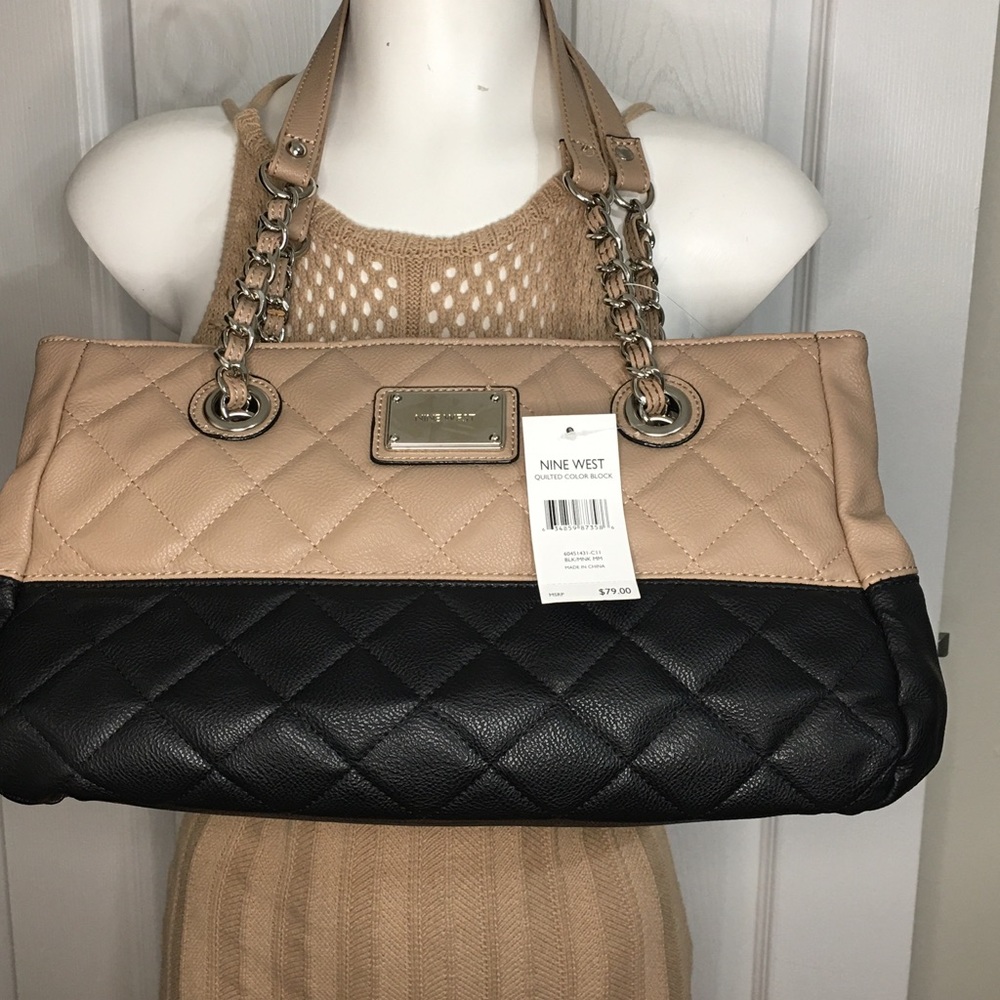 Quilted Black/Tan (Mink) NINE WEST Satchel
